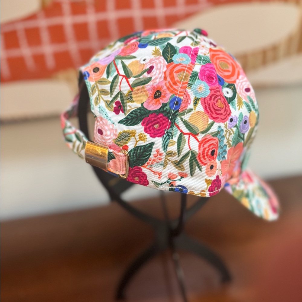 Floral Cotton Baseball Cap Garden Cottagecore Adjustable Hat OS - Picture 4 of 7